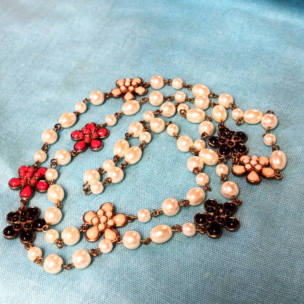 7.6.24 pearls with cute flowers